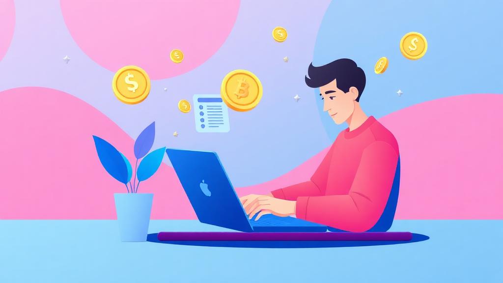 Persoon die online enquêtes invult op laptop om geld te verdienen vanuit huis