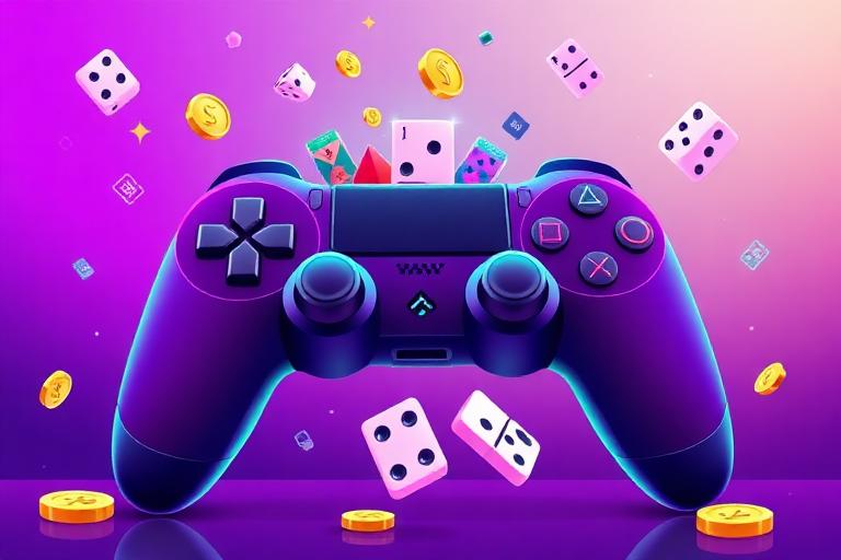 Gaming controller with dice and coins for Freecash games