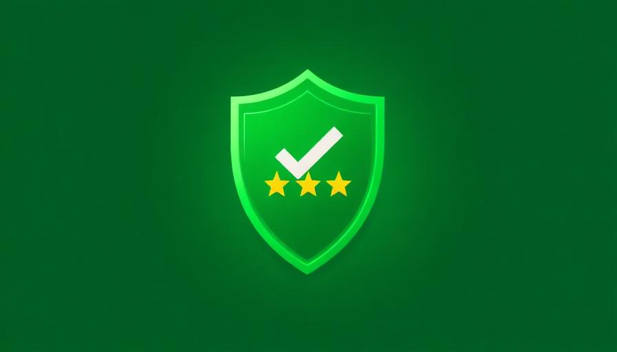 Reliability symbol with checkmark and stars for Freecash review