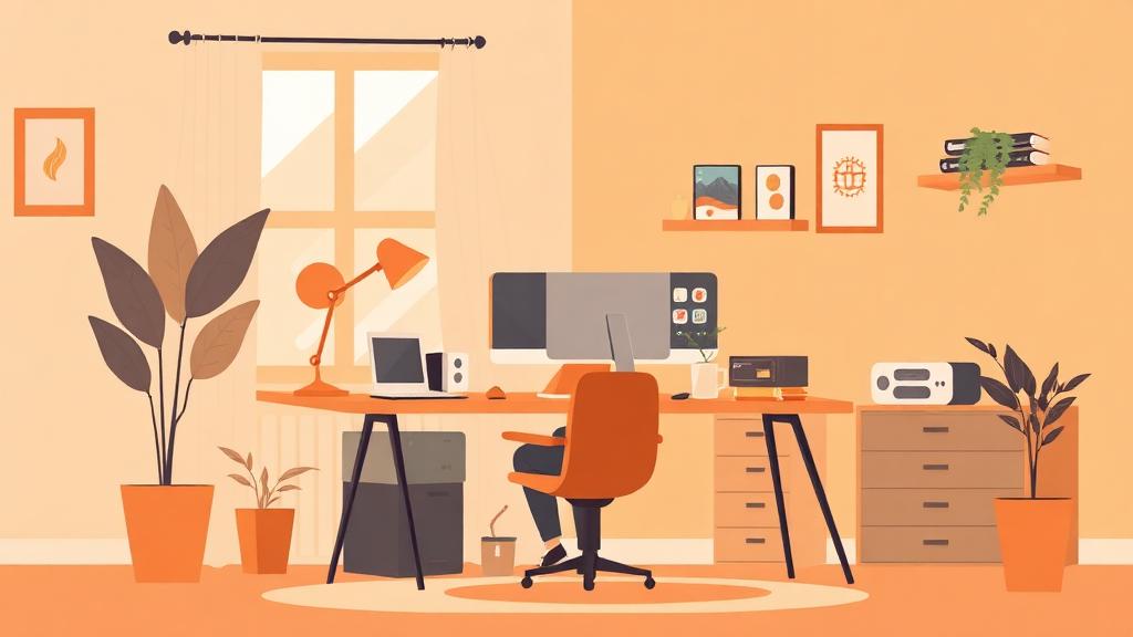 Comfortable home workspace for earning money online from home